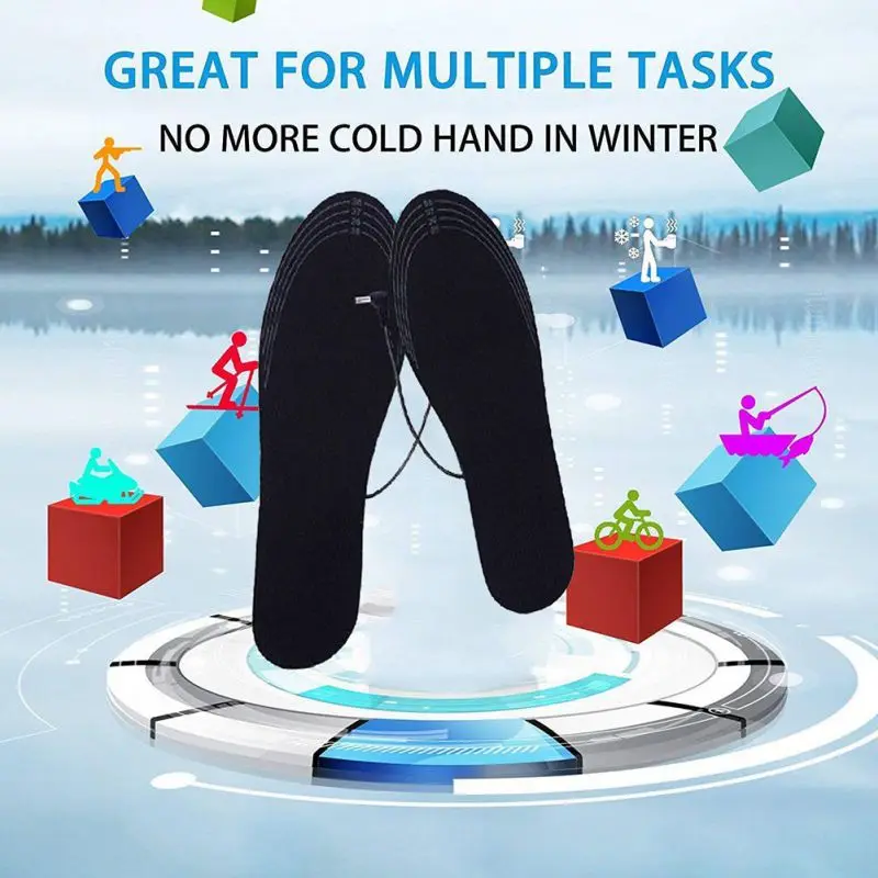 

Unisex Breathable Cutable USB Electric Heating Foot Insoles Warm Winter Carbon Fiber Charging Insoles Deodorant