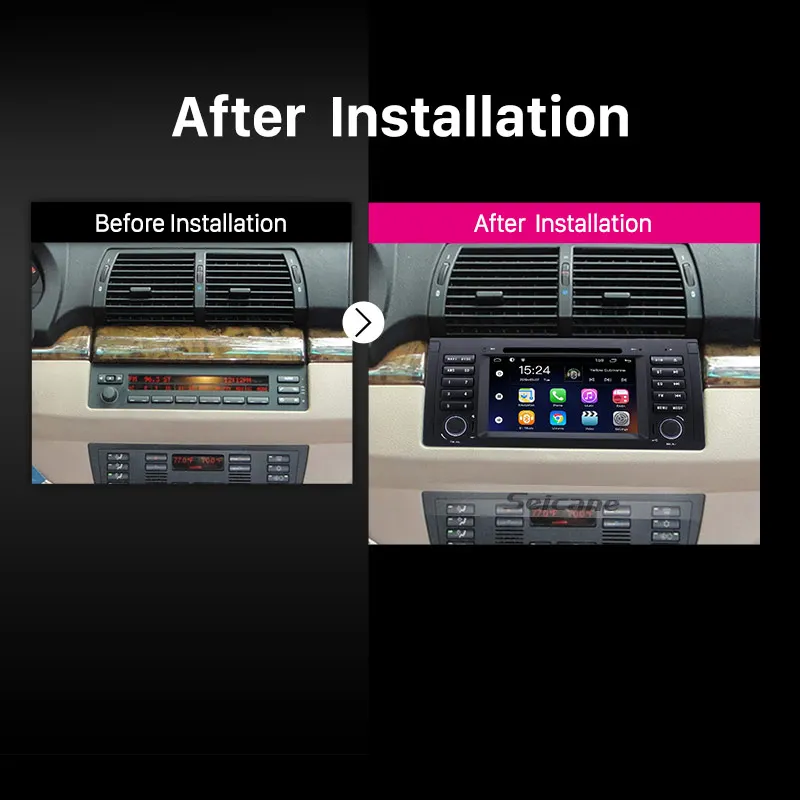 Автомагнитола Seicane с dvd-плеером gps android 9 0 7 "для BMW X5 E53 3.0i 3.0d 4.4i 4.6is 4.8is 1996-2003 5 Series E39 |