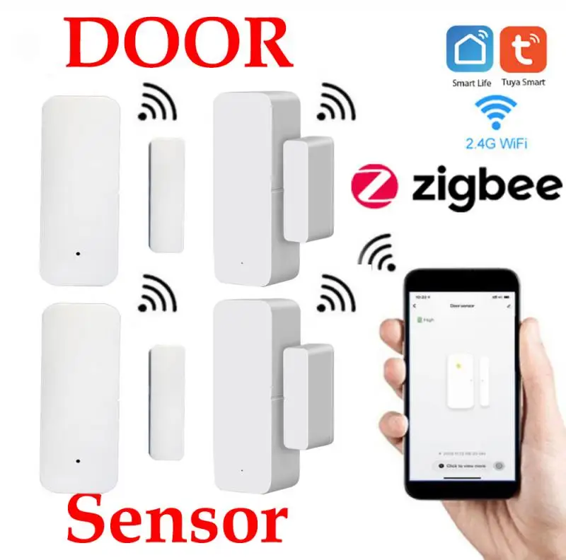Датчик двери tuya Wi Fi zigbee датчик для дверей с поддержкой Alexa Google дистанционным