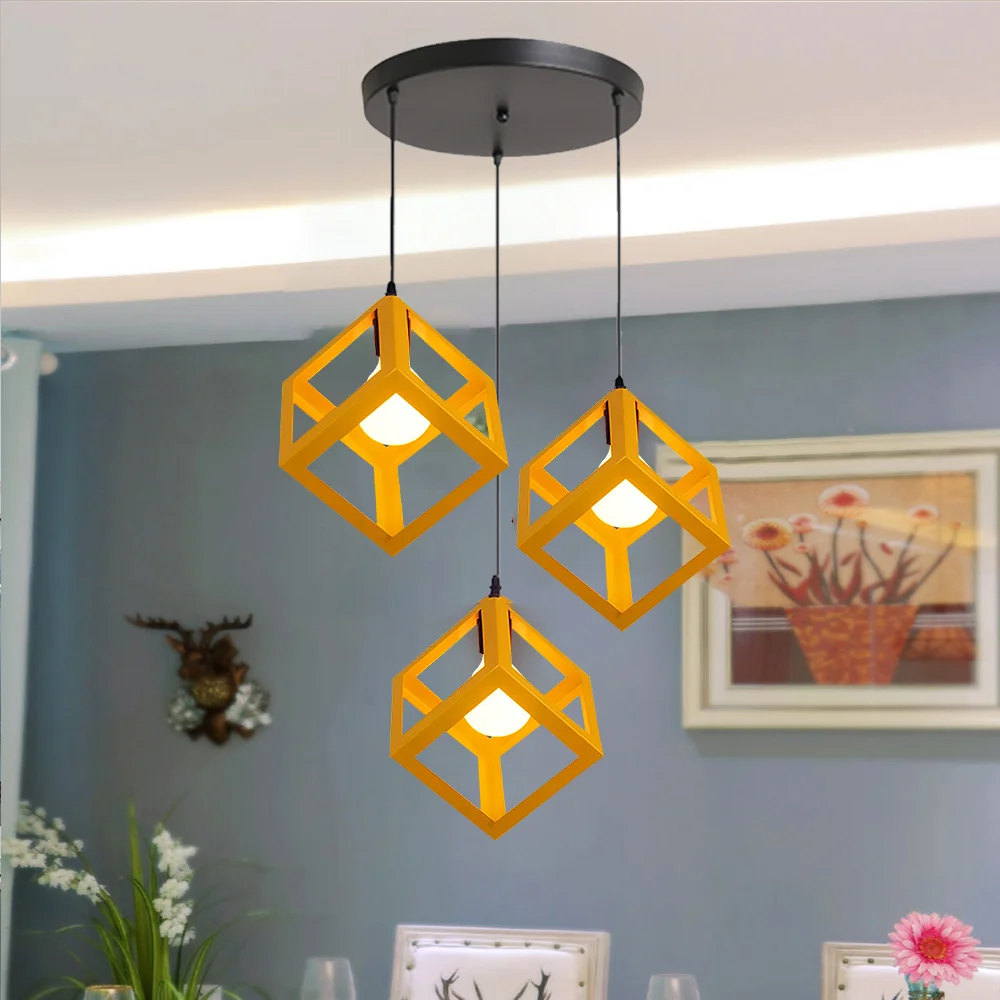 

Modern LED Square Chandelier For Living Room Bedroom Dining Room Brushed Iron Lustre Chandeliers Lighting Fixtures Avize