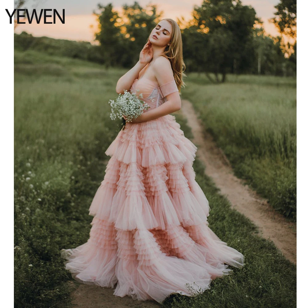 

Tiered Tulle Maternity Dress 2021 Elegant Sweatheart Photography Dress Gown for Pregnant Woman Plus Size YEWEN Robe De Soiree