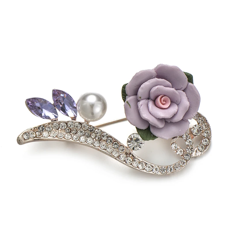 Женская винтажная брошка IYOE серебристый лист в виде двух цветов|Броши| |