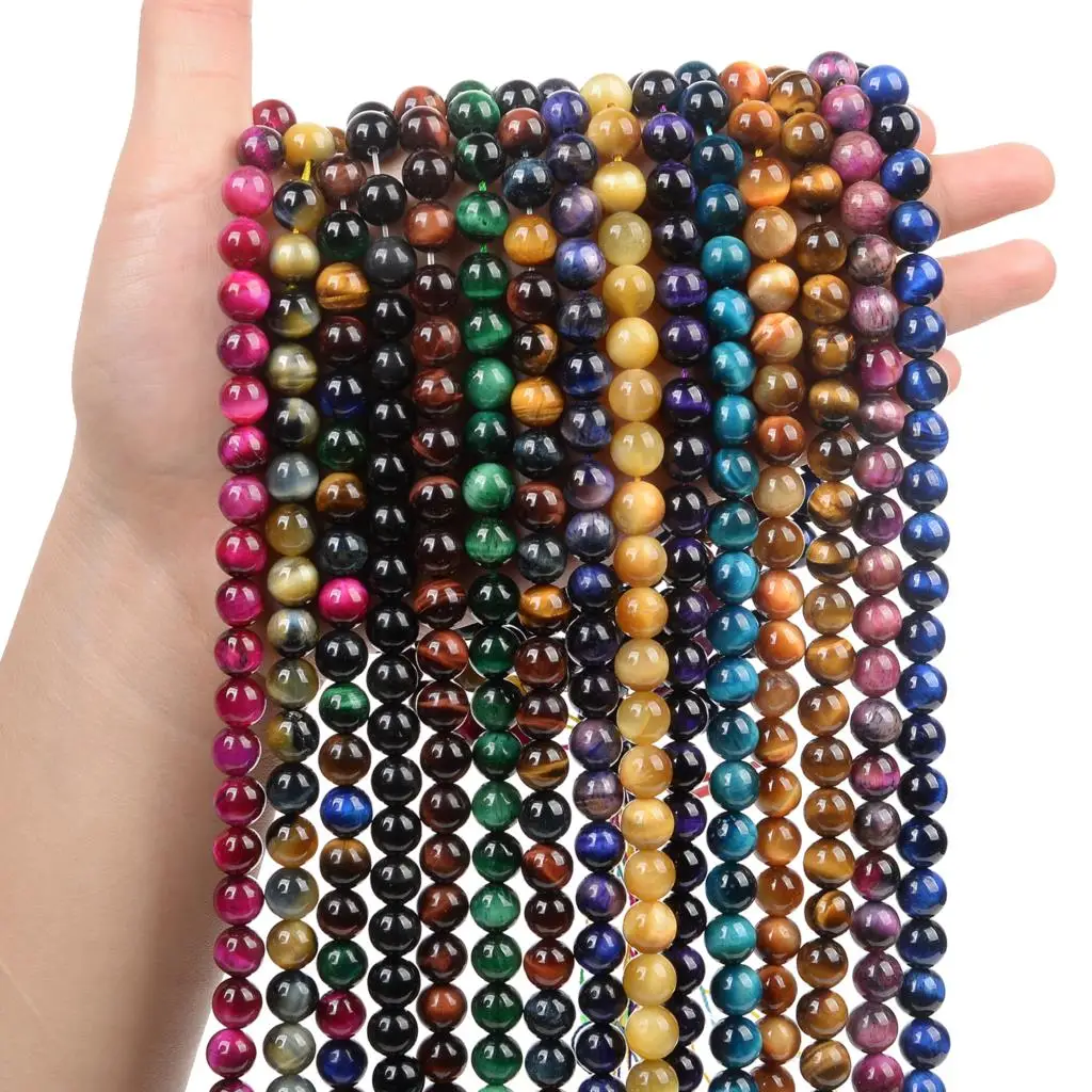 Бусины из натурального камня тигровый глаз для изготовления ювелирных изделий