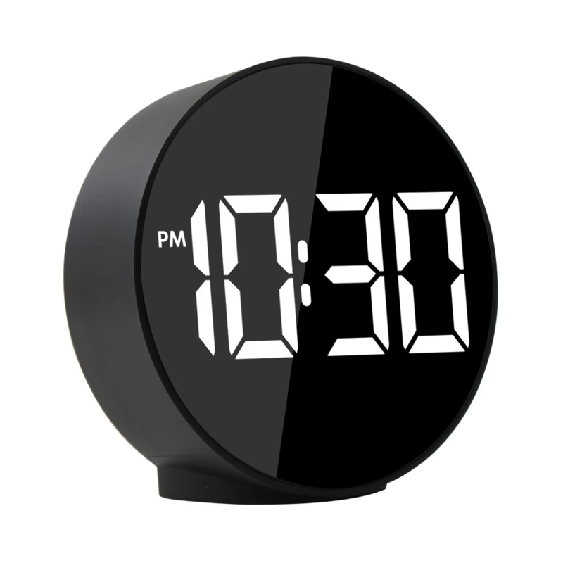 

2021 New LED Alarm Clock Voice Control Wake Up Light Electronic Time Temperature Display