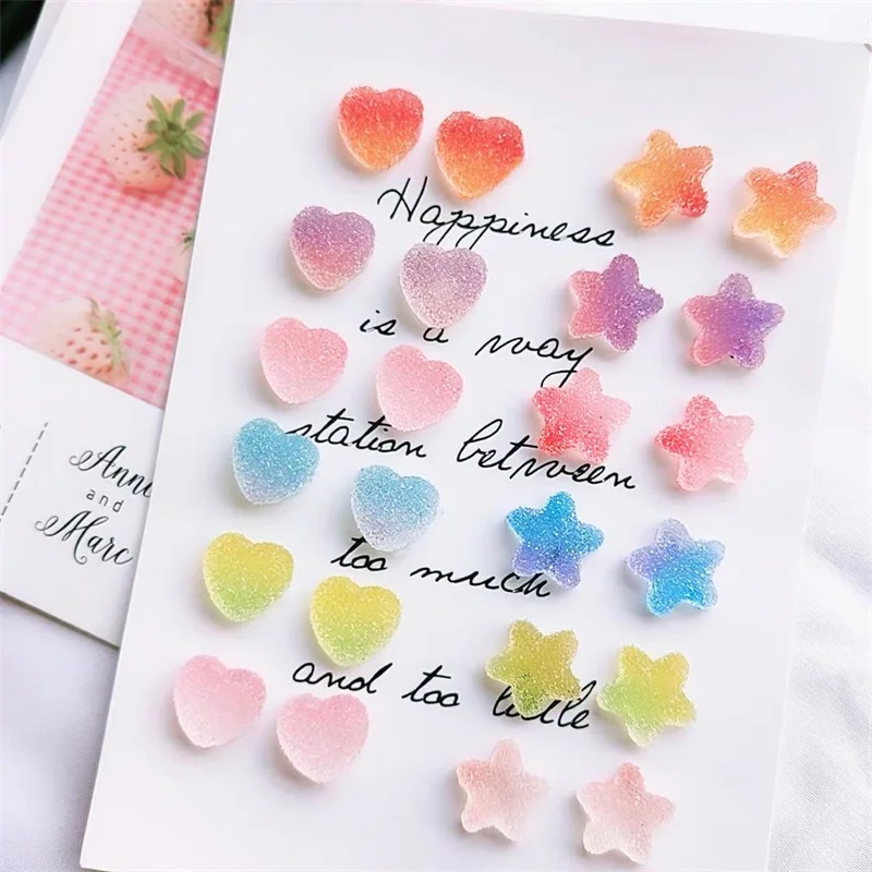 

Korean Handmade Cute Star Sweet Candy Jelly Stud Earrings Funny Colorful Resin Sugar Earrings for Woman Girl Unique Jewelry Gift