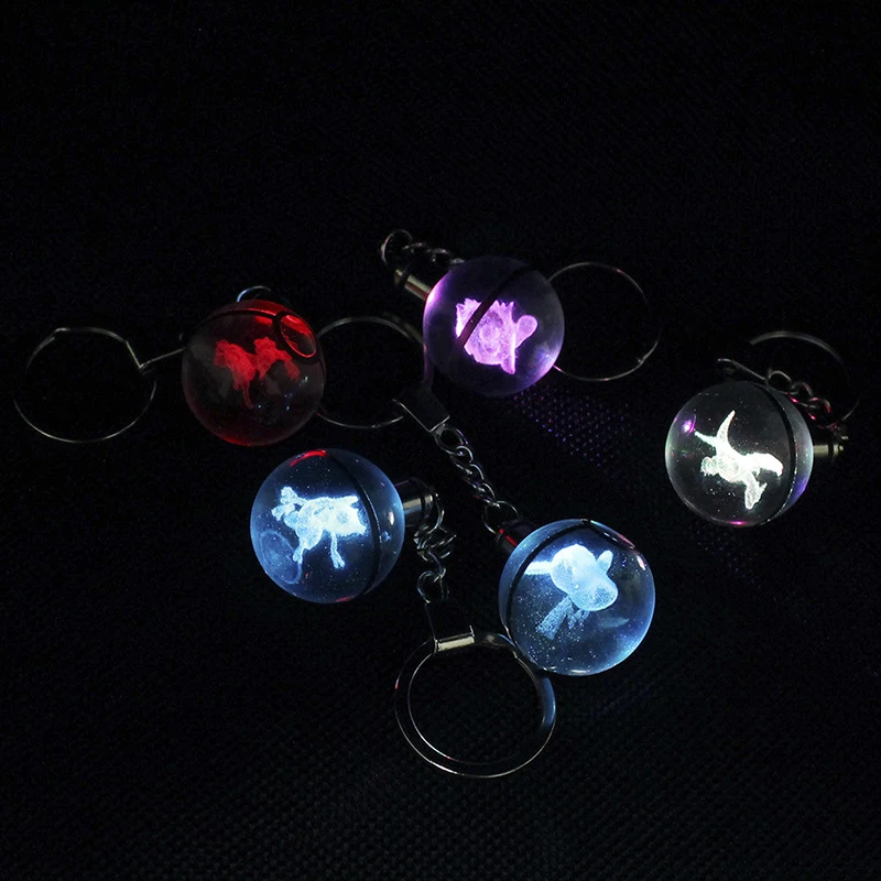 Buy Six One Free Arcanine New Shape Customized Image LED Crystal Keychain Ball For Gift | Дом и сад