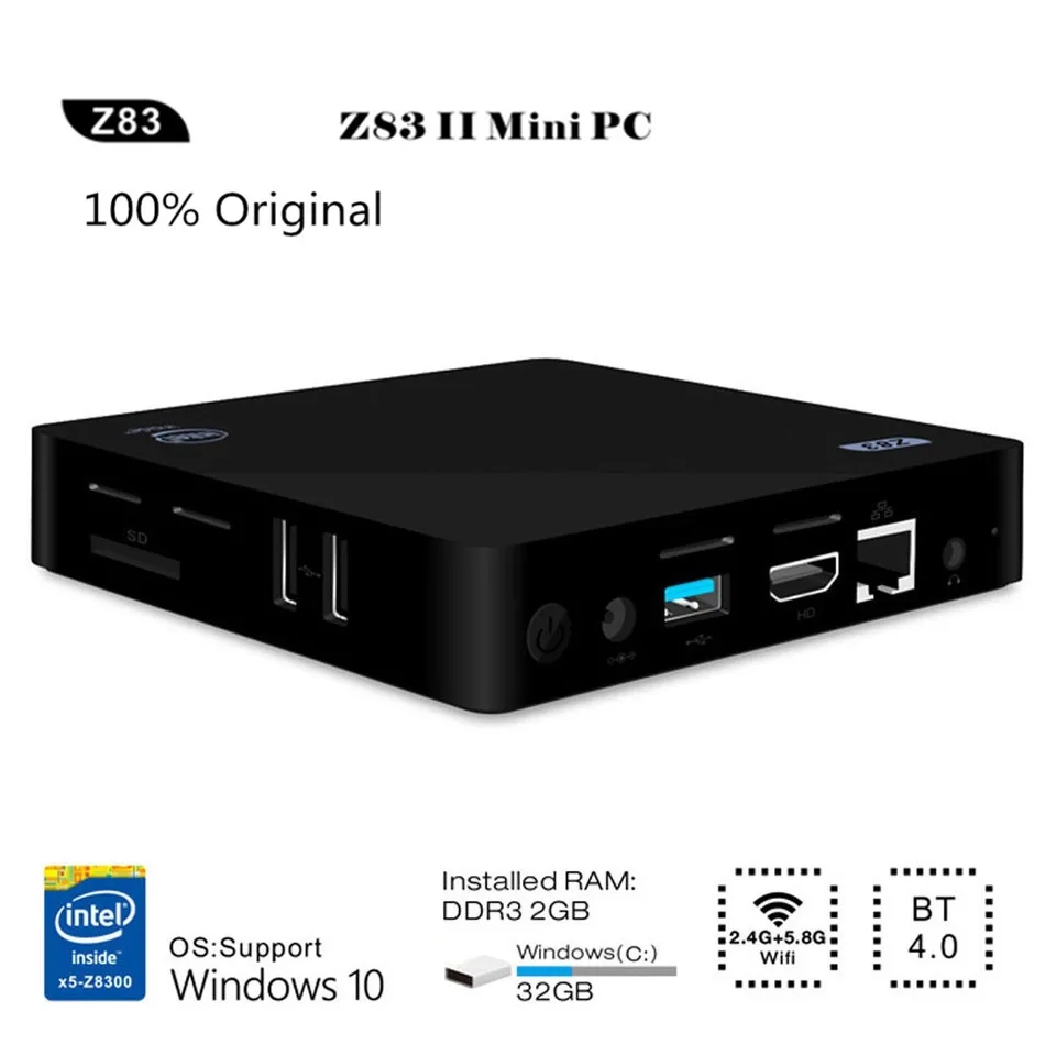 Z83II Windows 10 Мини ПК Intel Atom x5 Z8350 четырехъядерный процессор 2G 32G 64G 2 4G 5 8G WiFi смарт набор