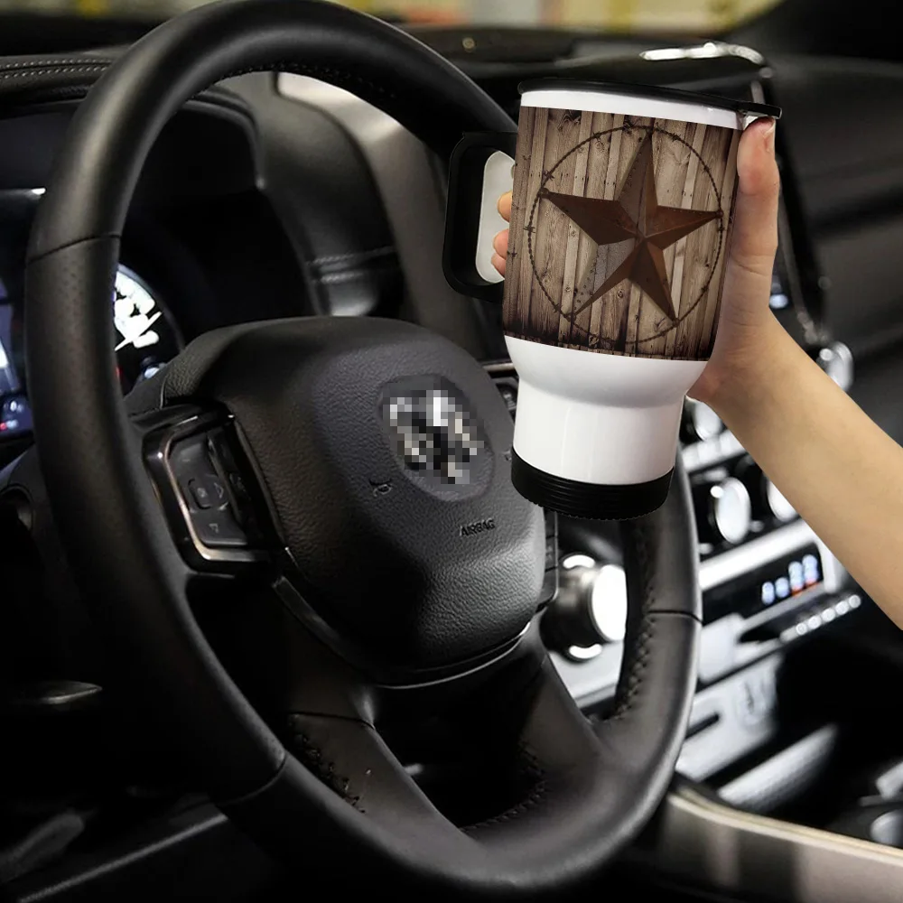 Ретро деревянный Западный Техас звезда кружка для кофе непроливающаяся Дорожные