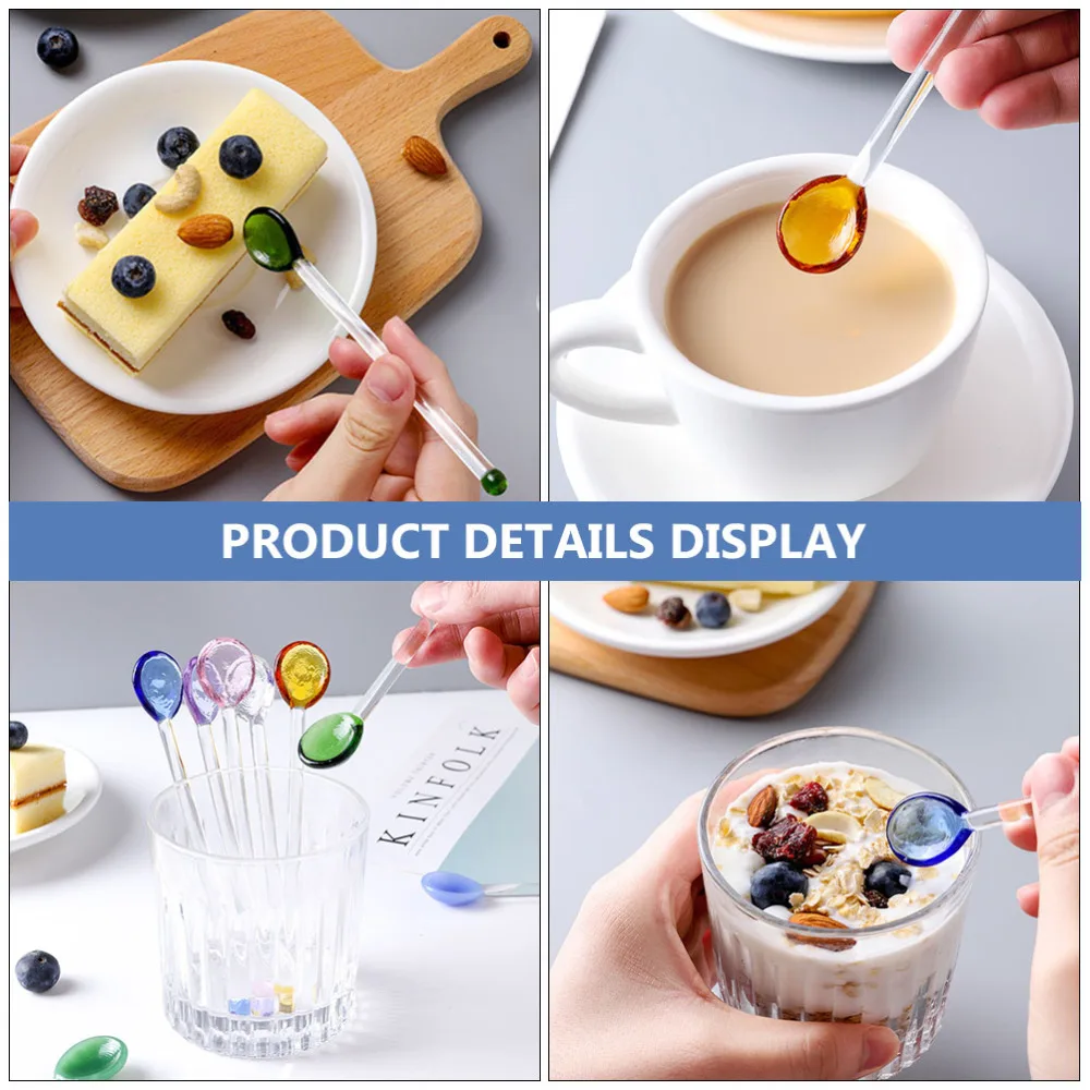 6 шт. стеклянные шарики для перемешивания мордочки (разные цвета)|Ложки| |