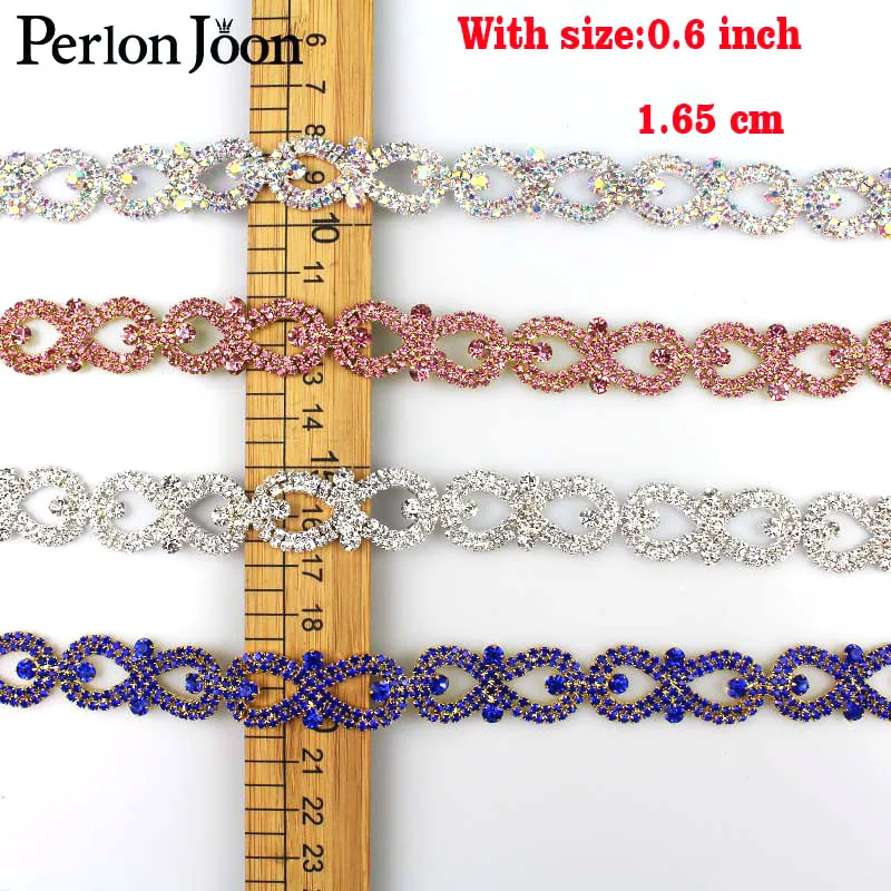 1 ярд 8 Шап кристалл лук массив украшения Стразы отделка ленты металлическая цепь