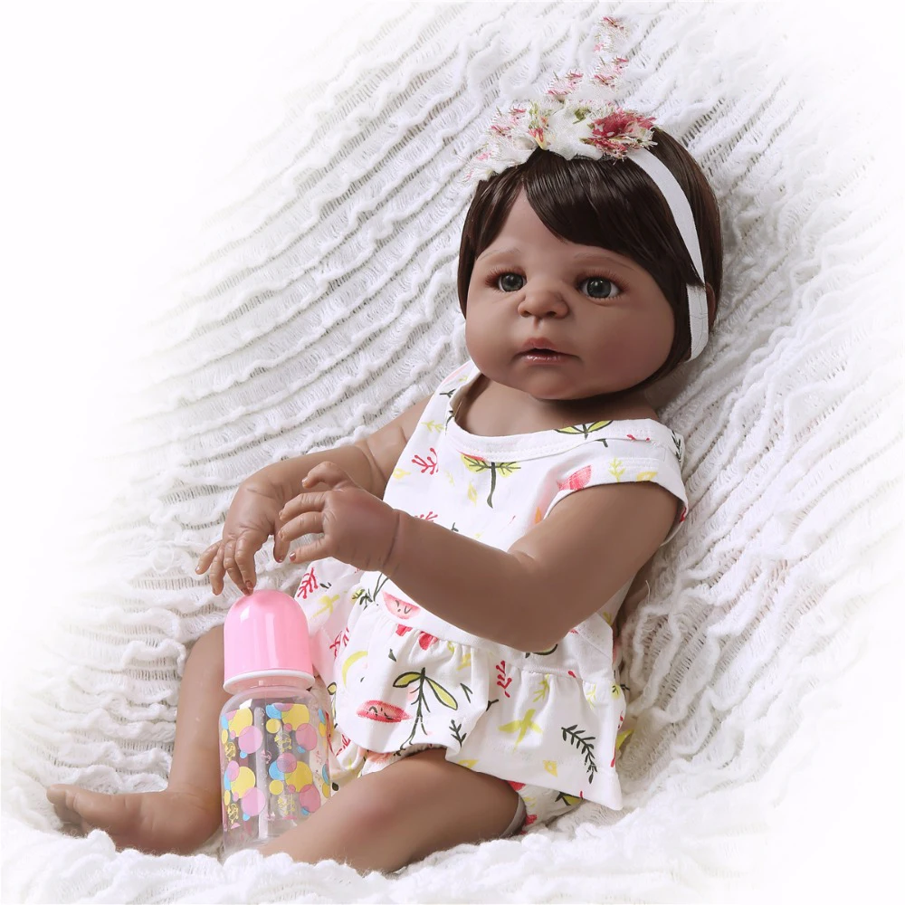 57 см реалистичные новорожденные дети куклы черный и розовый полное тело