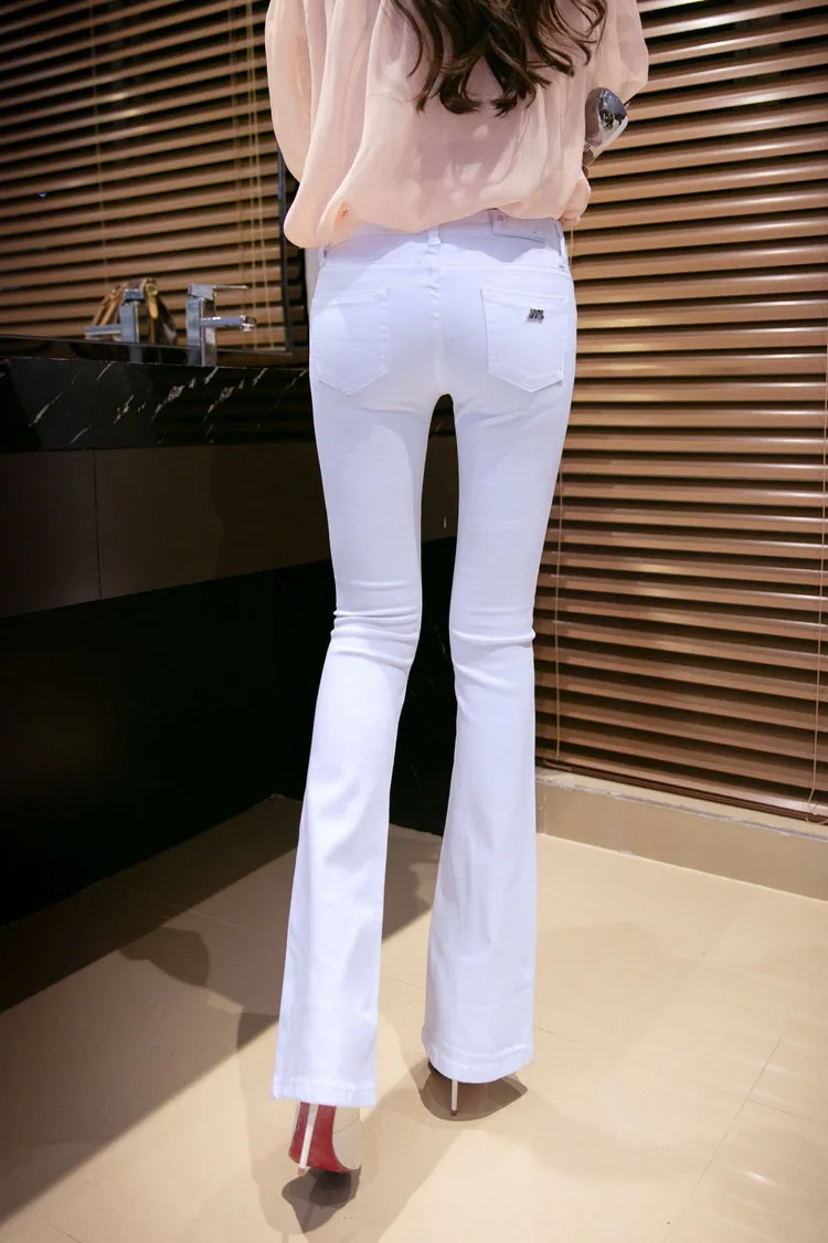 Fall/winter New European Station Slogans Stretch Skinny Fishtail Horn Pants Jeans Women