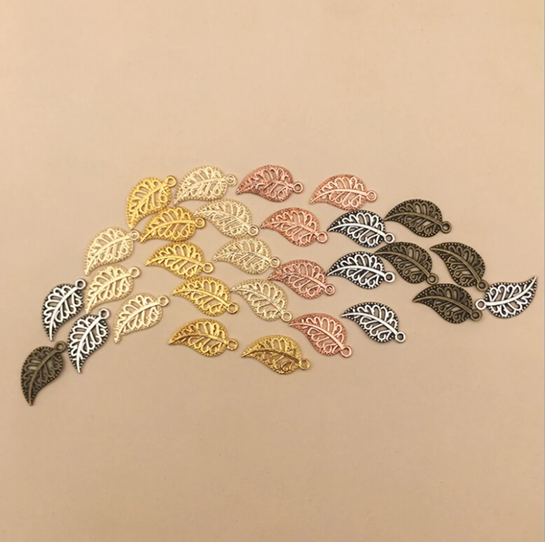 

210 Pcs Vintage Metal Mix Size/Style Leaf Flower Charms Plant Pendant For Jewelry Making Diy Handmade Jewelry