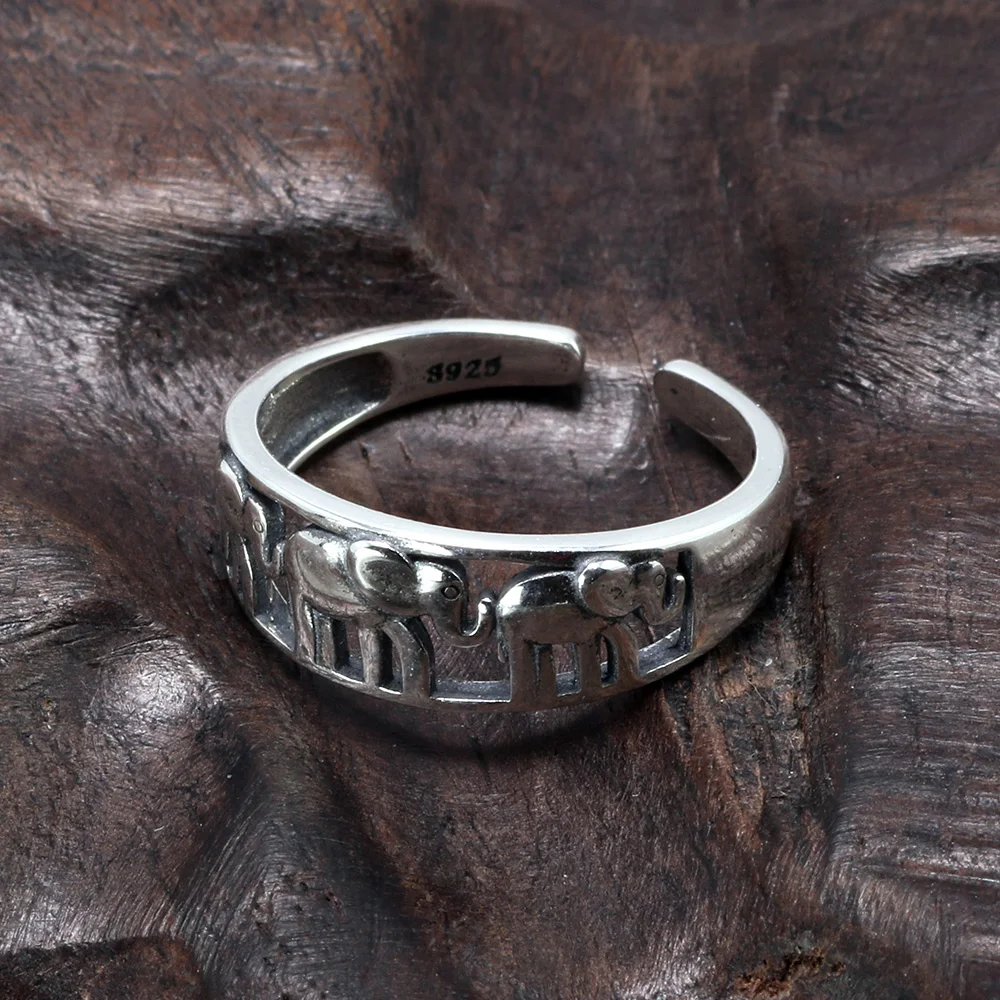 Женское Открытое кольцо с 3 слонами маленькое открытое ювелирное изделие из