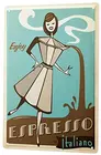 Жестяная Табличка для домашнего декора, забавное украшение для кухни, кофеварка для эспрессо, итальянская женская мультяшная металлическая пластина