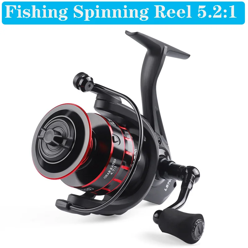 

12+1 BB Fishing Reel 5.0:1 Gear Ratio Spinning Reel Carp All-metal Fishing Reels Long Cast Wheel ReelS Saltwater LS1000-LS7000