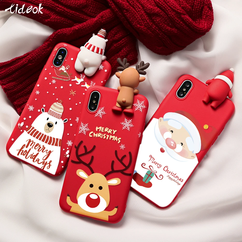 Рождественский Чехол для мобильного телефона с рождественским оленем и стариком