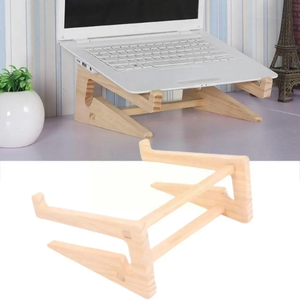 

Wood Universal Laptop Stand Cooling Bracket Stable Notebook Air To Mount Holder For Up Pro Detachable Macbook 15.6-inch Woo E5P8