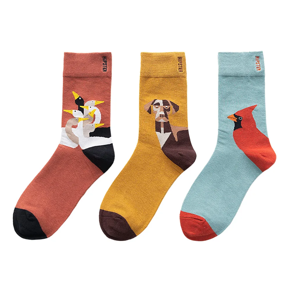 

Носки мужские и женские, из чистого хлопка, весенне-летние, забавные