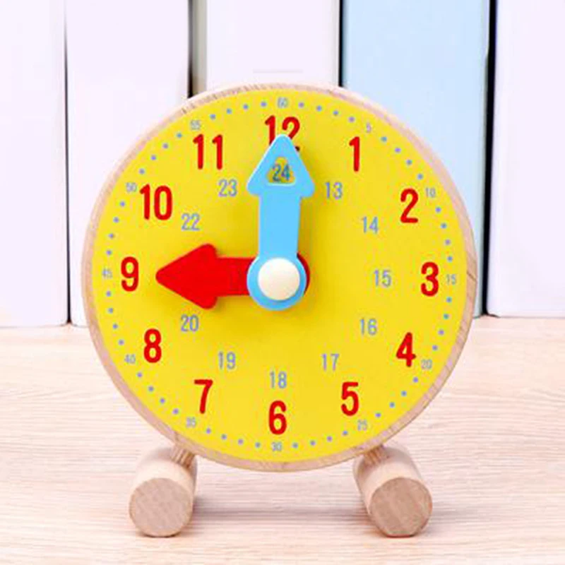 

Montessori Hand Made Wooden Clock Toys For Kids Learn Time Clock Educational Toys Develop Intelligence Toys for Children