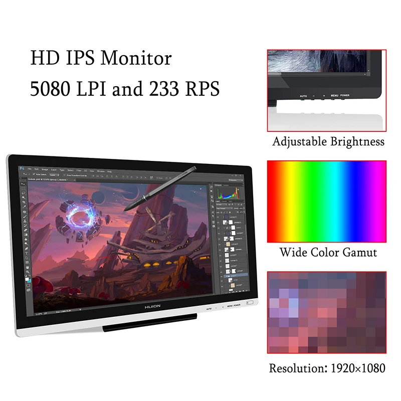 Huion GT-220 V2 21," ручка планшет монитор Цифровой Рисование монитор сенсорный экран монитор Интерактивная ручка дисплей HD ips ЖК-монитор
