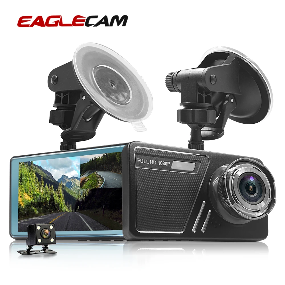 Автомобильный видеорегистратор с двумя объективами 4 5 дюйма Full HD 1080P камерой