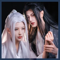 chinese style hanfu long straight hair anime cosplay costume japanese elf prince wigs carnival actor stage performance party wig