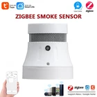 Умный детектор дыма Tuya Zigbee, Wi-Fi датчик дыма для дома, системы безопасности, работает с приложением Smart Lifetuya