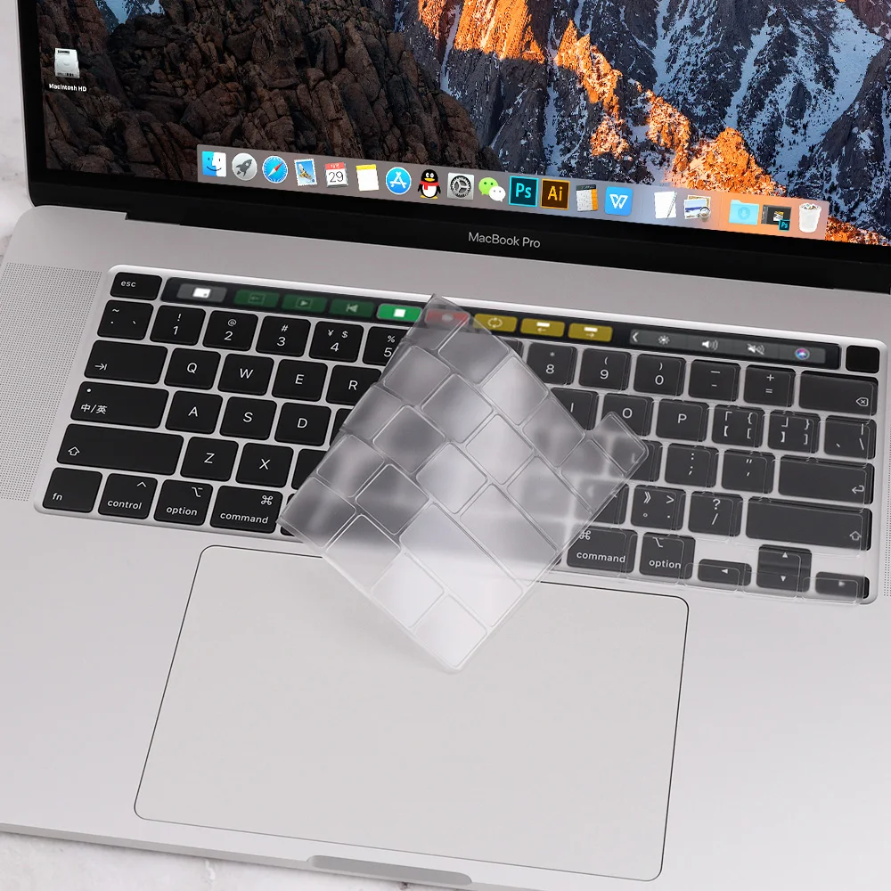 Мягкий чехол для клавиатуры Macbook new Pro 13 2020 A2338 M1 Chip EU US Силиконовая