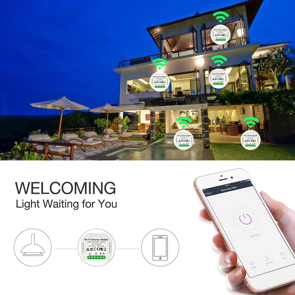 WiFi смарт-поворотный светильник Диммер DIY Мини Яркость памяти приложение Smart