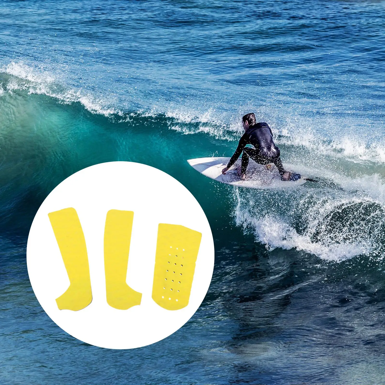 

3PCS Professional EVA Surfboard Traction Pad Longboard Skimboards Surf Boards Deck Tail Pads Accessories for Beginners