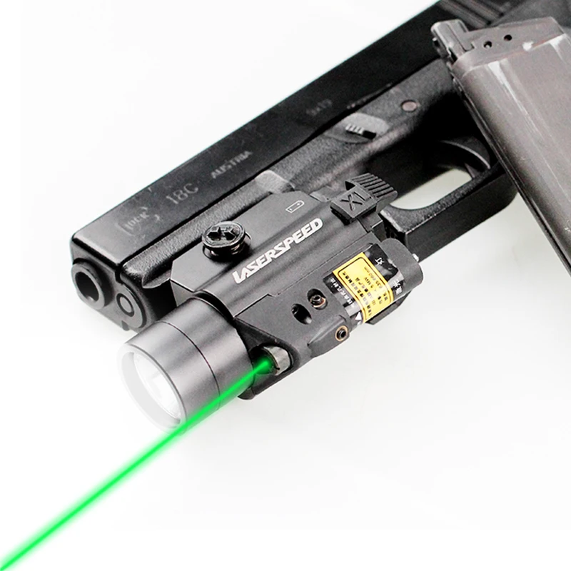 Laserspeed тактический светильник с 532nm Зеленая лазерная для охоты комбинированный