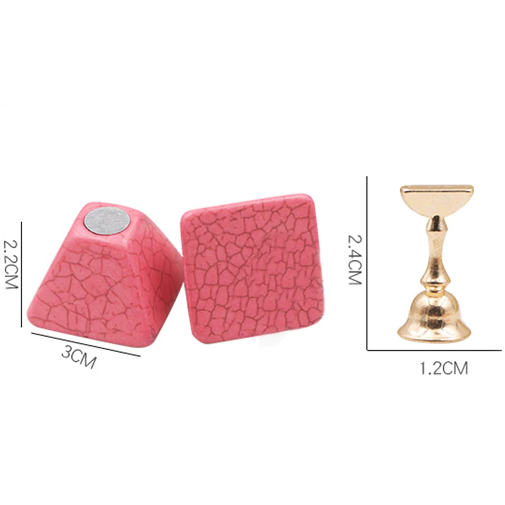 

Crack Pattern Magnetic Nail Holder DIY Fake Tips Practice Stand Display Base