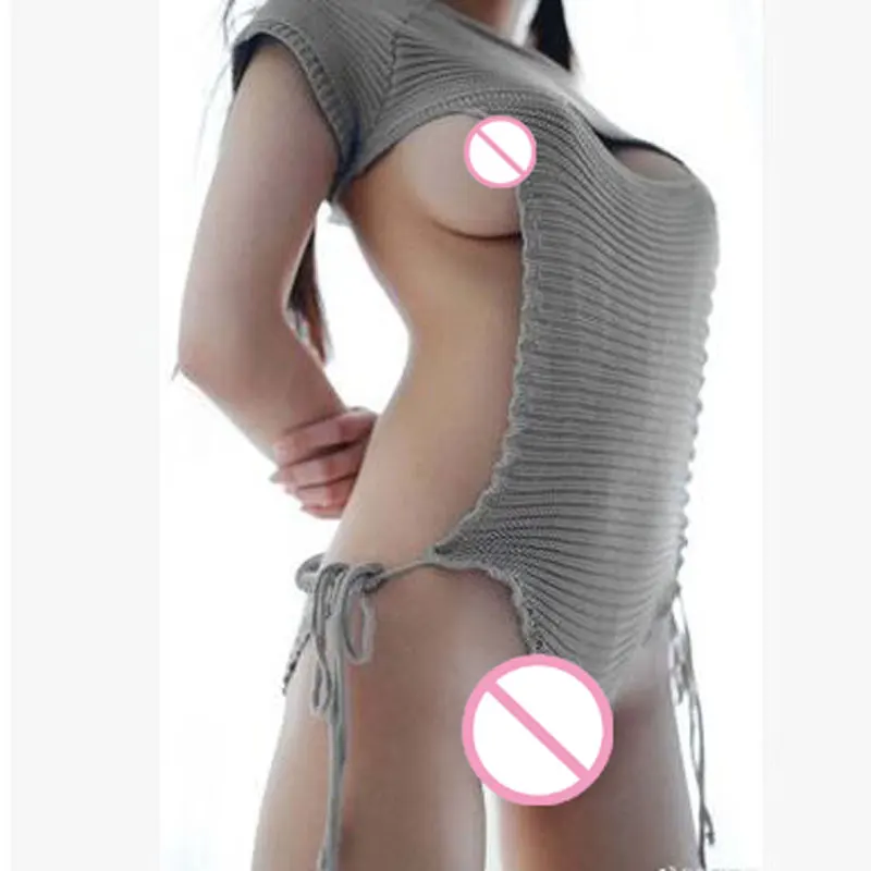 

Cosplay Erotic Sweater Bodysuit See Through Backless Bandage Bodysuit Body Sexy Women Erotic Lingerie Pullovers Knitted Sweaters
