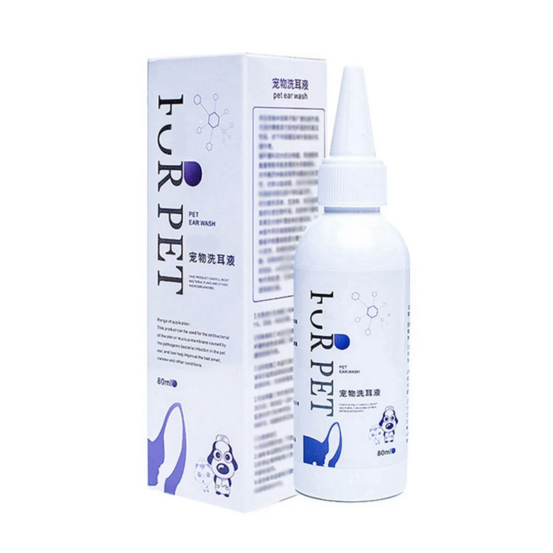 Жидкость для мытья ушей домашних животных 80 мл универсальные капли собак кошек