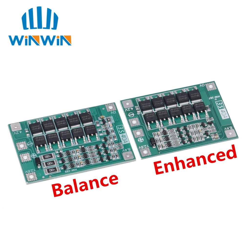 3S 40A литий-ионная батарея зарядное устройство Защитная плата PCB BMS для 40A токовый электродвигатель 11,1 В 12,6 в Lipo ячеечный модуль баланс