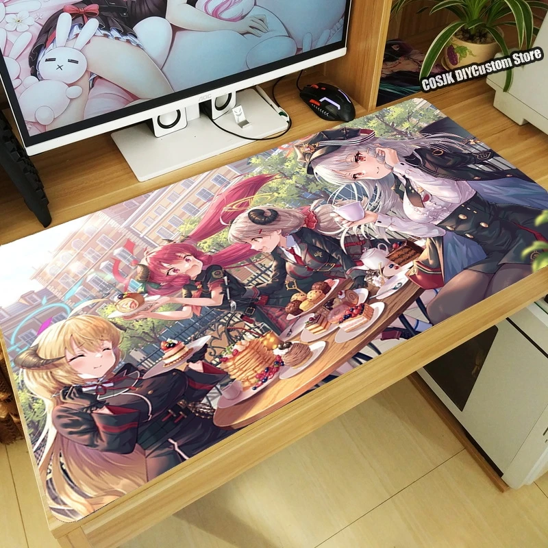 

Популярный коврик для мыши Аниме Asagi Mutsuki в стиле голубого архива, большой Настольный Коврик для компьютерной клавиатуры, игровой коврик для...