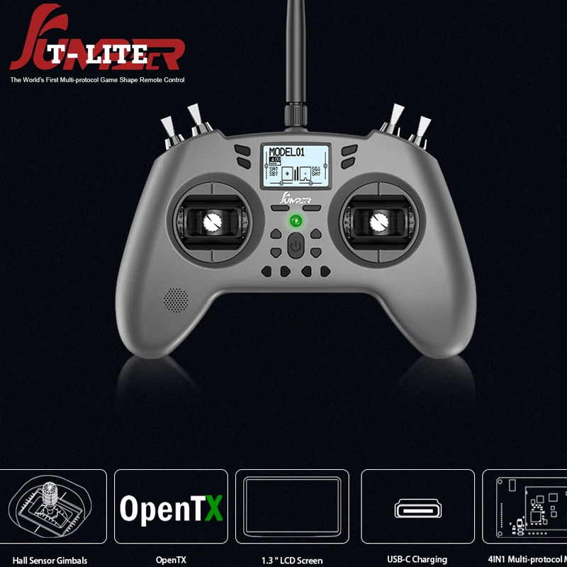 Jumper-mando a distancia t-lite Open TX JP4IN1, transmisor multiprotocolo afilado, Sensor Hall, Gimbals, RF &uacute;nica, CC2500, R1F, R8-0