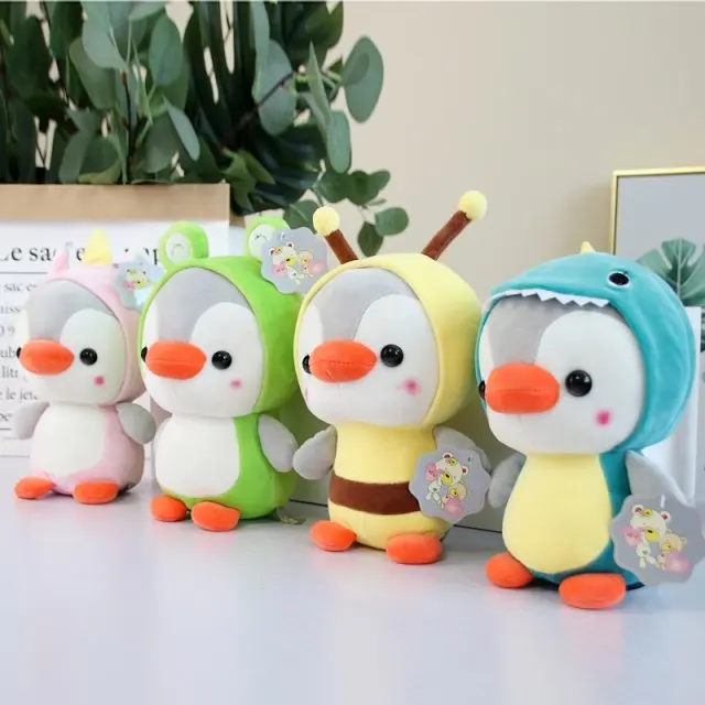 

23cm Korea penguin Plush Toys for Children Dinosaur Dressing Unicorn frog bee Cosplay Stuffed Animals for baby Christmas gifts