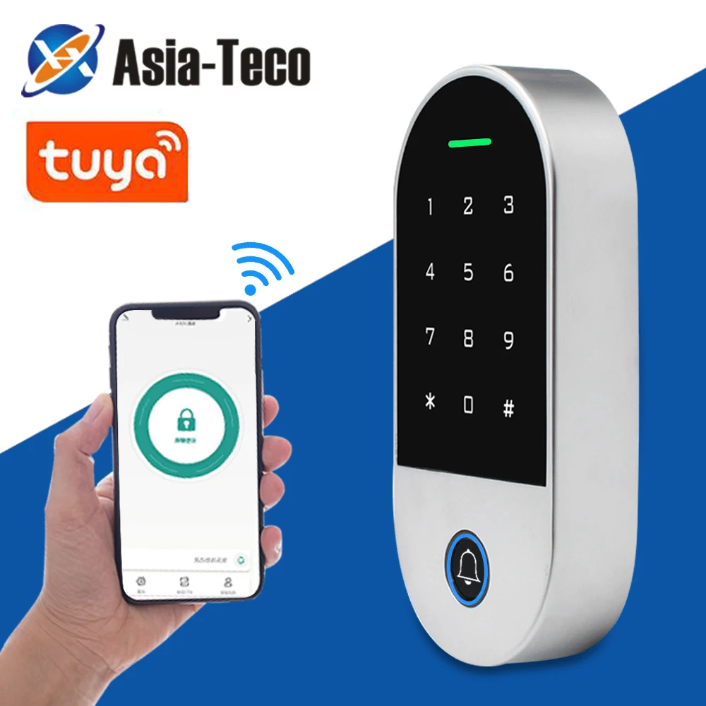 

Bluetooth Tuya APP Standalone Access Control Keypad Touch Screen Waterproof RFID Keypad 125khz Access Control System 1000 User