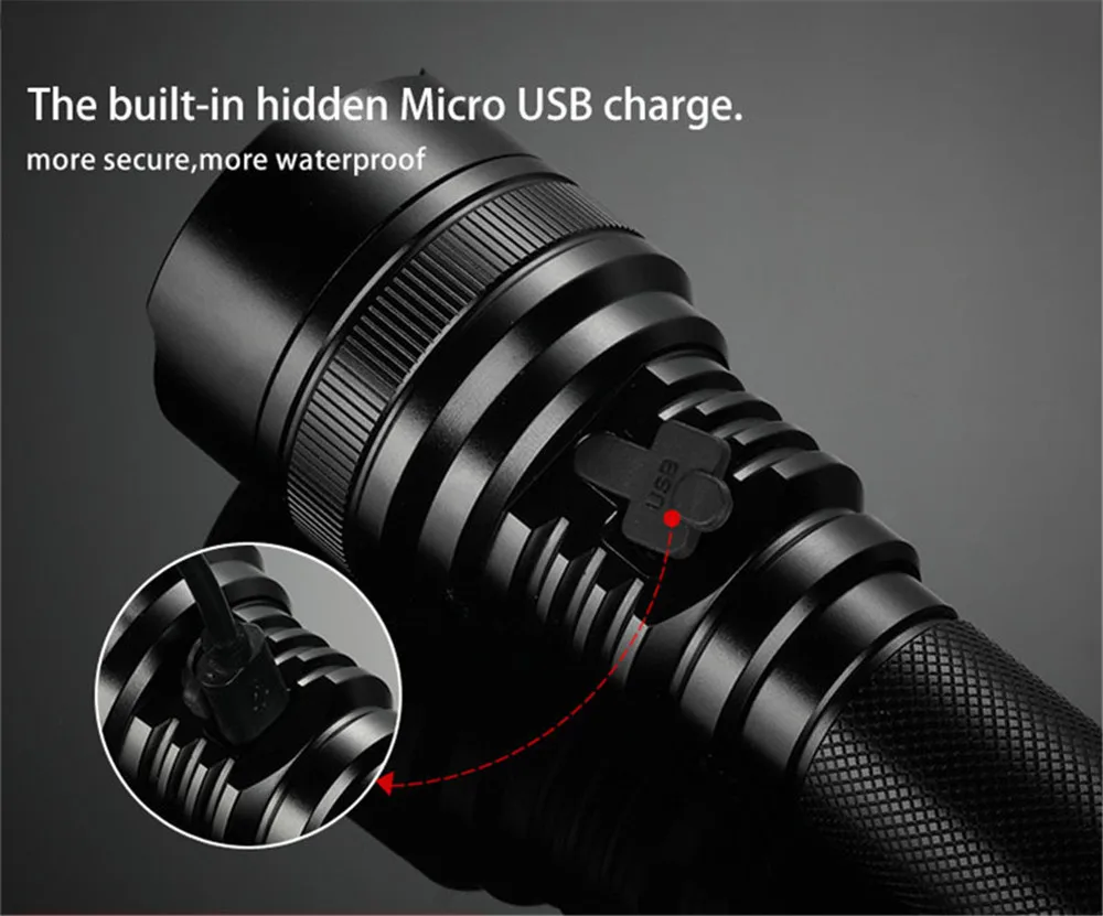 Supfire фонарик ультра яркий фонарь USB Linterna светодиодный C8-S CREE T6 18650 фонарь 2500lm 10 Вт для Nicron Convoy Fenix Sofirn
