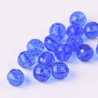 50pcs blue 96 facets round 8mm faceted crystal glass loose beads lot for jewelry making diy crafts