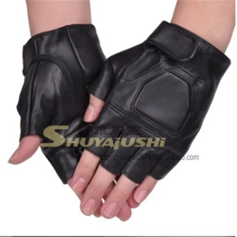 Перчатки мужские без пальцев из овечьей кожи для занятий фитнесом|fitness leather|fitness