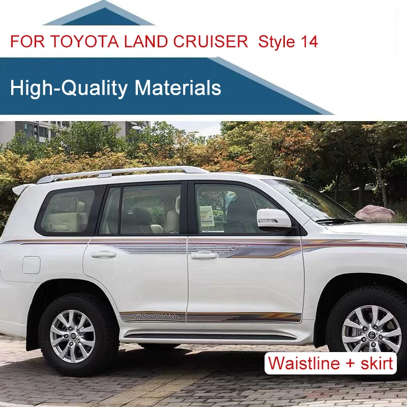 

Fit For 2008-2019 Toyota Land Cruiser Car Decals Body Color Strip Lu Patrol Modified Sticker Decoration Car Sticker Pull Flower