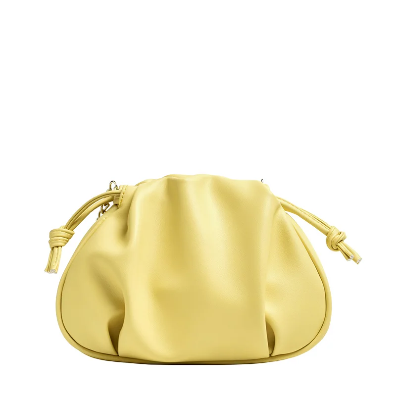 

PU Leather Drawstring Crossbody Bags For Women 2021 New Ladies Black Yellow Shoulder Handbags And Purses Brand Luxury Designer