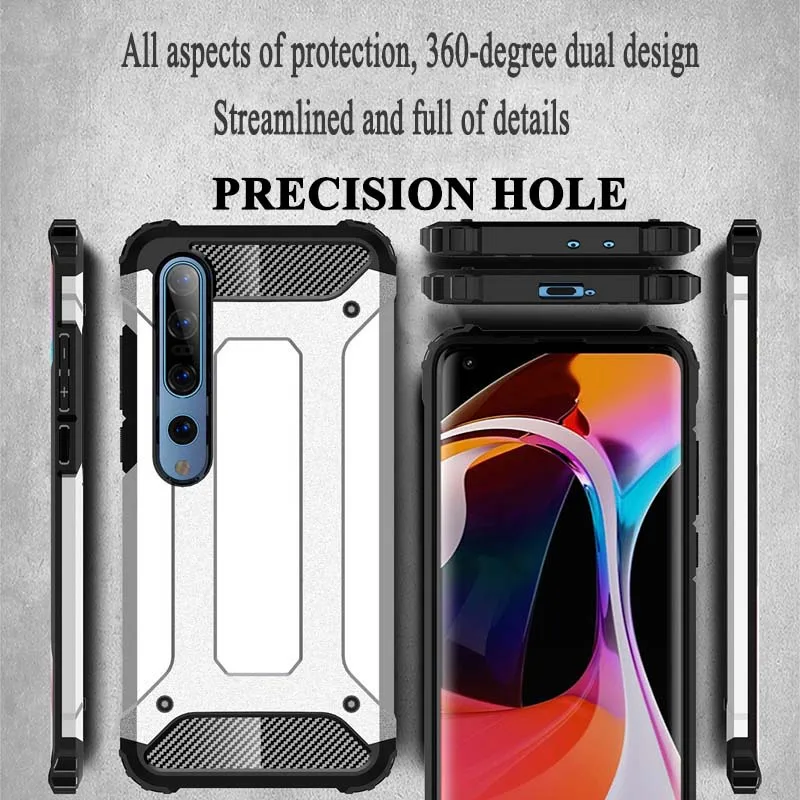Бронированный чехол для Xiaomi Mi 11 10T 9T Pro Note 10 Lite 9 8 SE 6X A3 A2 CC9 Max 2 3 Mix 2s Poco X3 NFC M3 F1 F2
