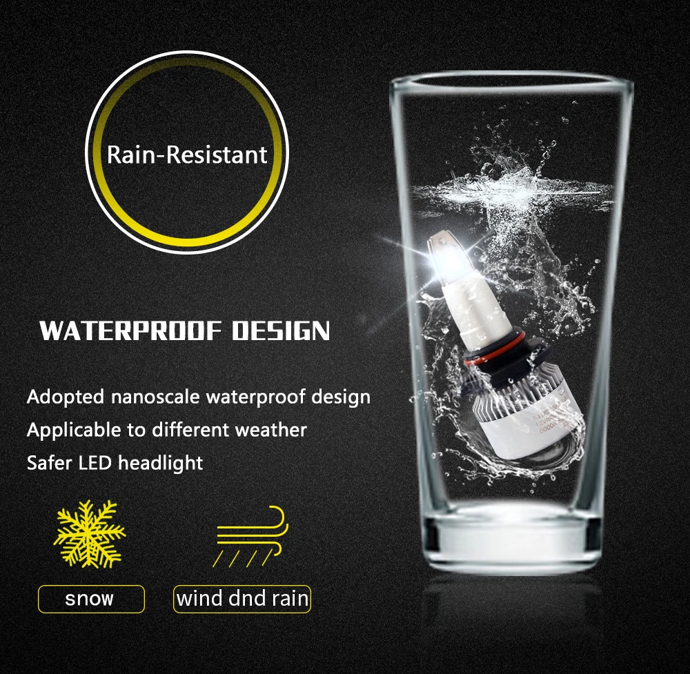 Светодиодсветодиодный мини лампы H7 для автомобилей Автомобильная Лампа 6000 лм 9004