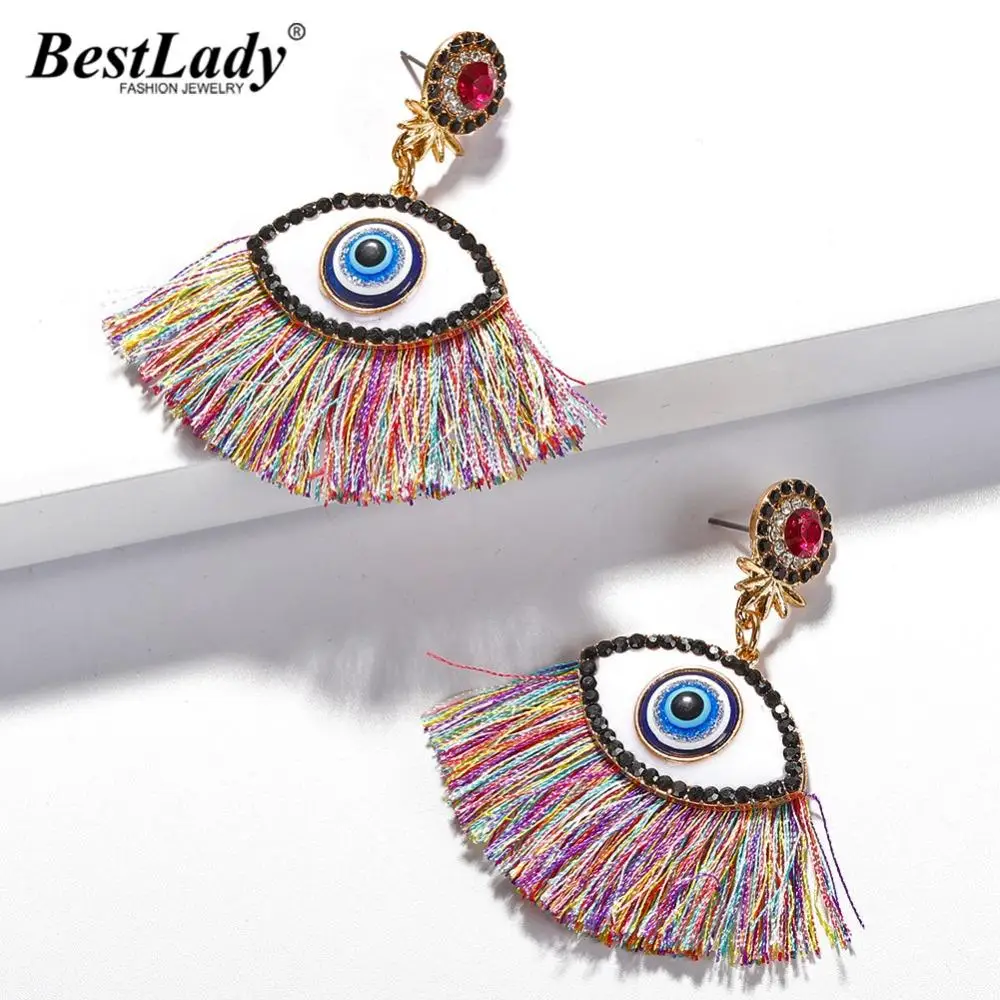 Висячие серьги Best lady с кристаллами и кисточками свадебные украшения для женщин