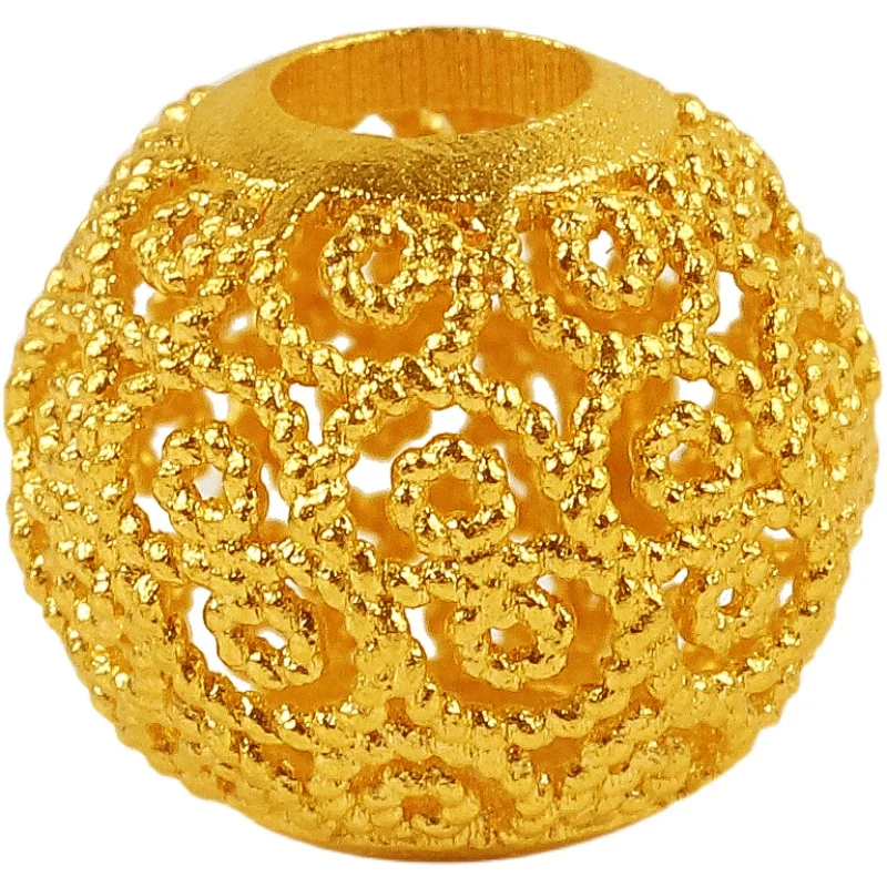 

Лучшие 999 Золотые 3D Резные Цветочные бусины, 24K желтое золото, свободные бусины, высококачественные бусины