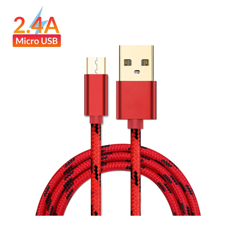 Кабель Micro USB с металлическим корпусом и позолоченным разъемом плетеный провод